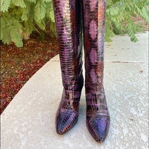 I. Renee’ Black & Purple Knee High Boots